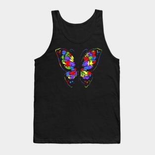 Autism Awareness 2018 T Shirt Butterfly Puzzle Pieces April Tank Top